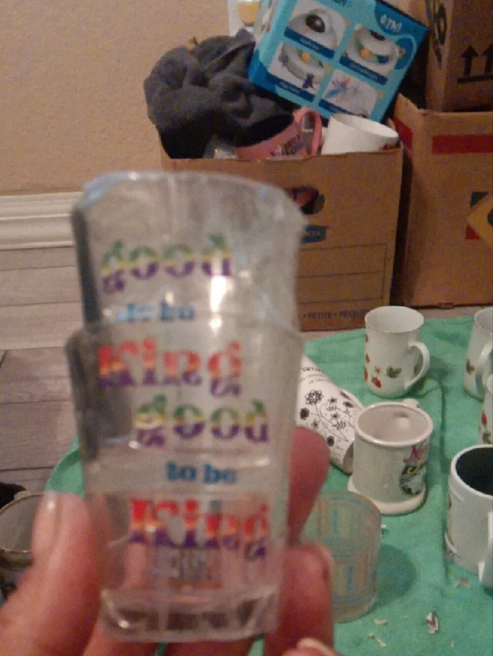Novelty Clear Shot Glass with Crown Graphic - Green